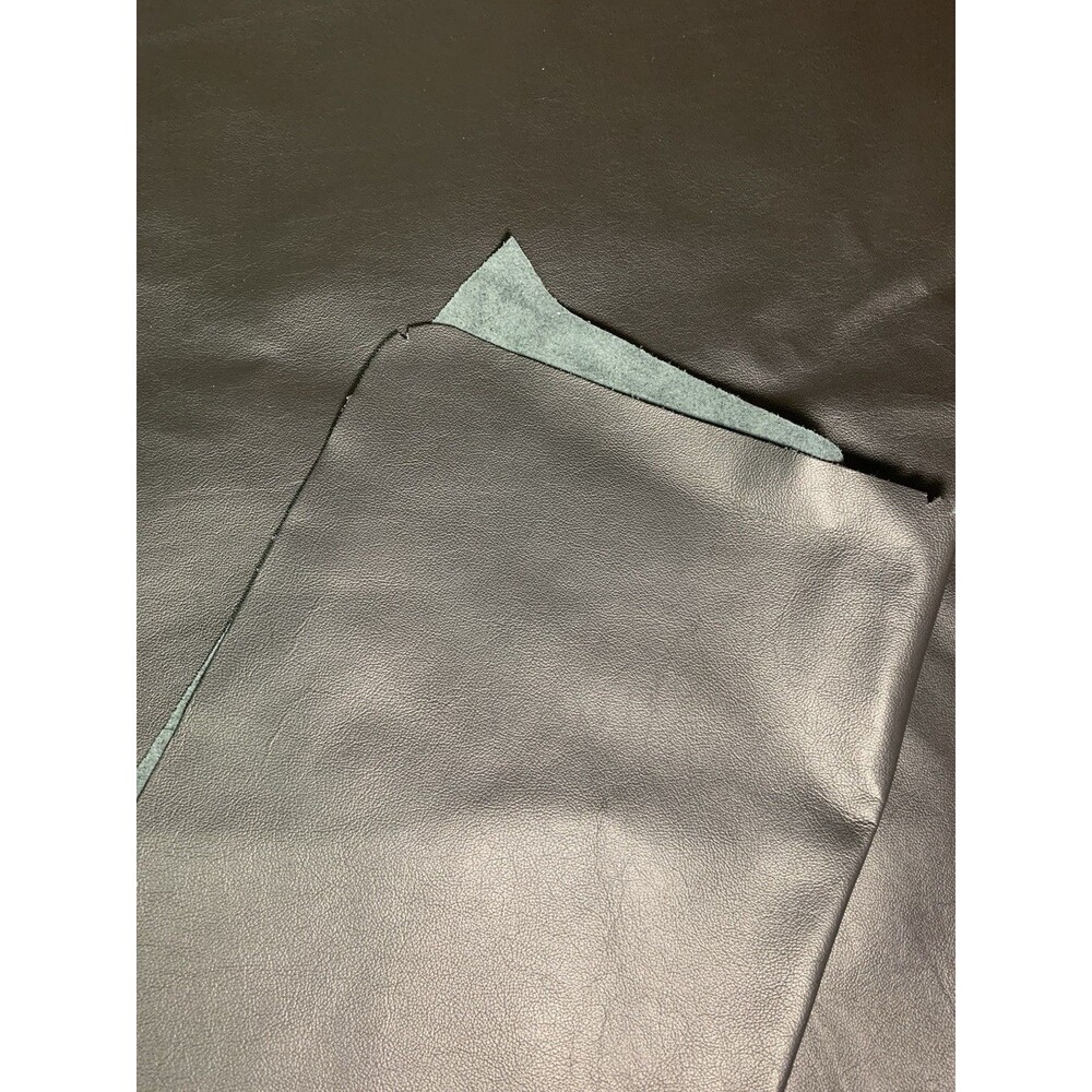 1lb LEATHER UPHOLSTERY SCRAP Black GENUINE REMNANT 1mm CRAFT LARGE CUTS QUALITY